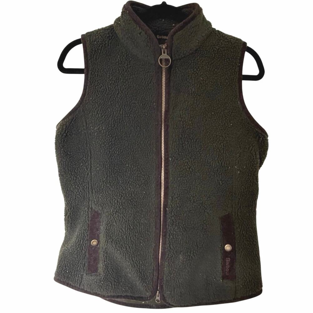 Barbour (US 6) Green Fleece Vest Full Zip Outdoor Preppy Gorpcore Blokecore
